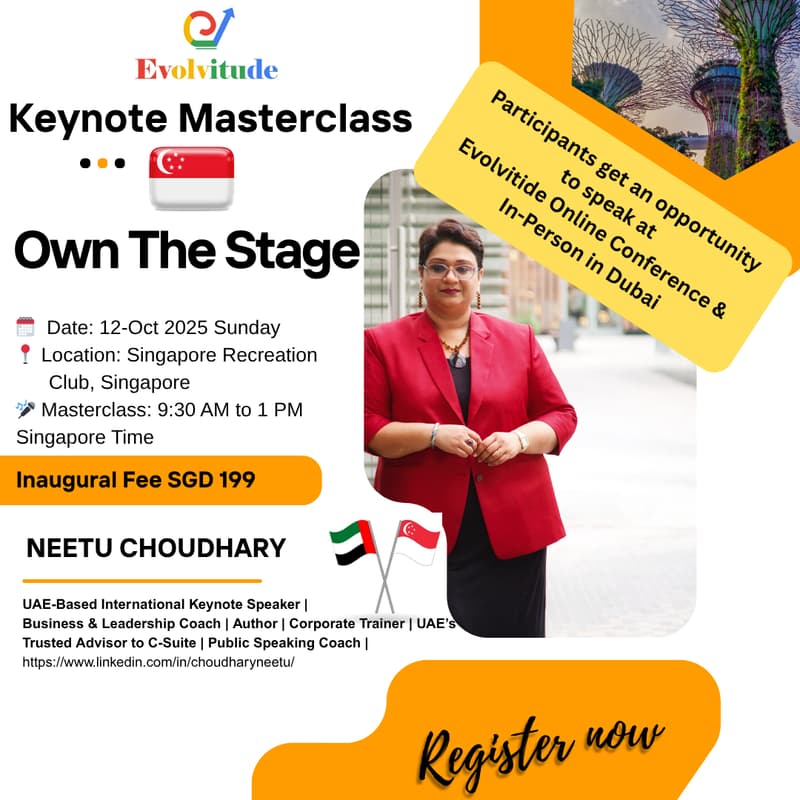 Cover Image for Own The Stage-Keynote Master Class Singapore