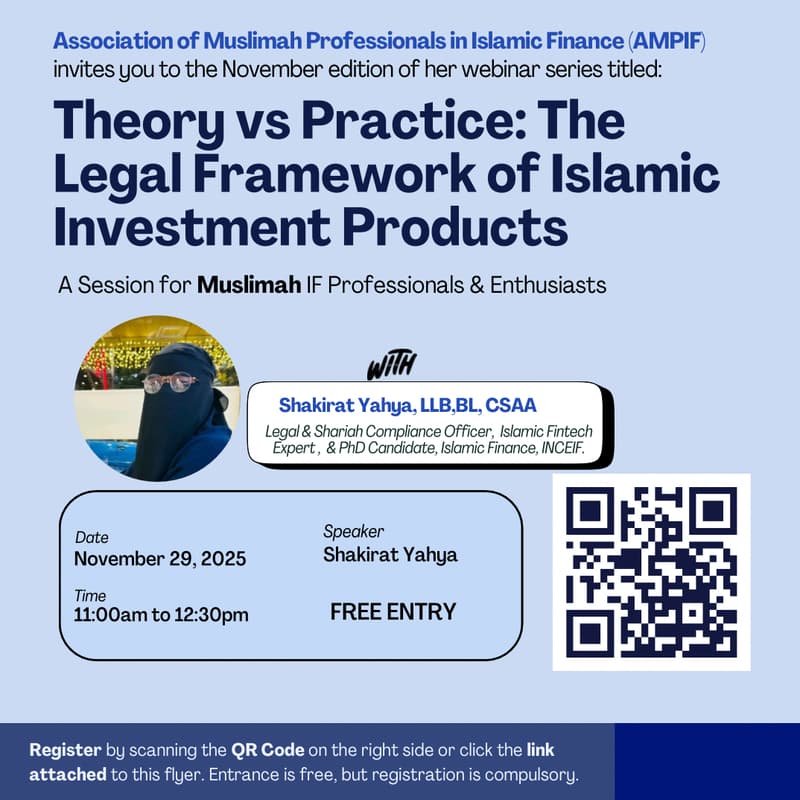 Cover Image for AMPIF November Webinar: Legal Framework For Islamic Investment Products