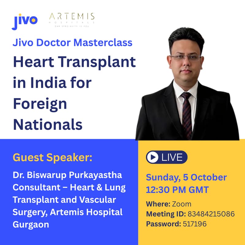 Cover Image for Jivo Masterclass | Heart Transplant in India for Foreign Nationals