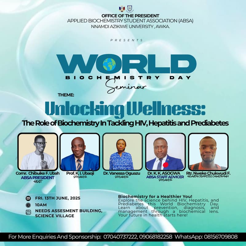 Cover Image for UNLOCKING WELLNESS: The Role Of Biochemistry In Tackling HIV, Hepatitis And Prediabetes