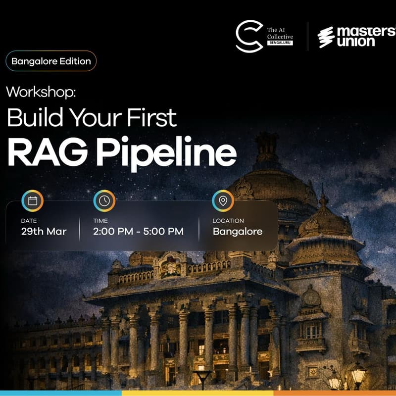 Cover Image for Build Your First RAG Pipeline w/ Masters' Union (w/ The AI Collective)