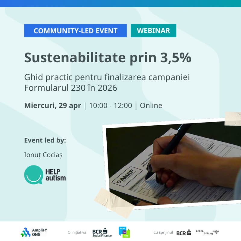 Cover Image for [Community-Led Event AmpliFY ONG] Sustenabilitate prin 3,5% - Ghid pas cu pas pentru Formular 230