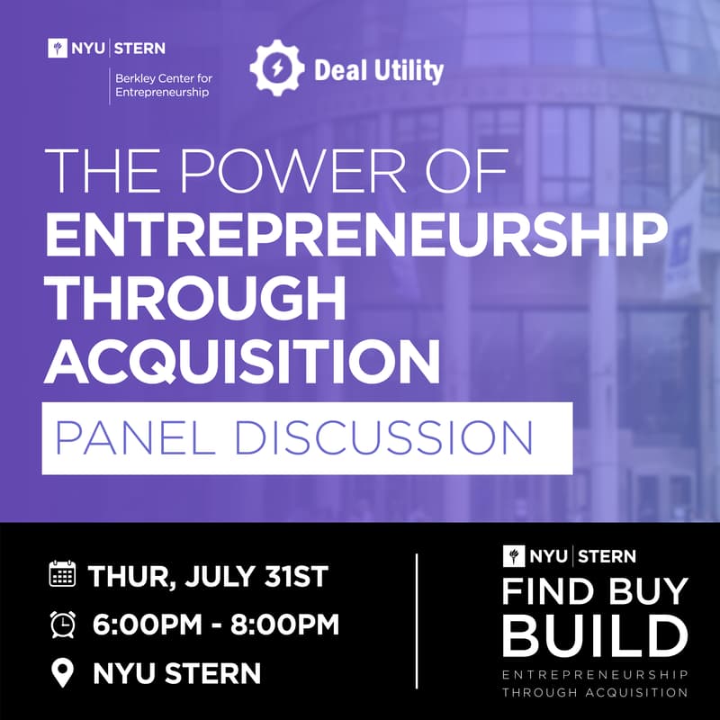 Cover Image for NYU Stern: The Power of Entrepreneurship Through Acquisition (ETA)