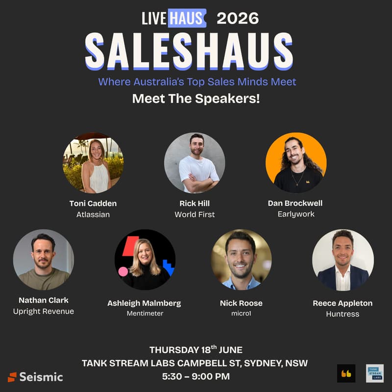 Cover Image for SalesHaus Sydney · June 2026: Where Australia’s Revenue Teams Lead, Learn & Connect