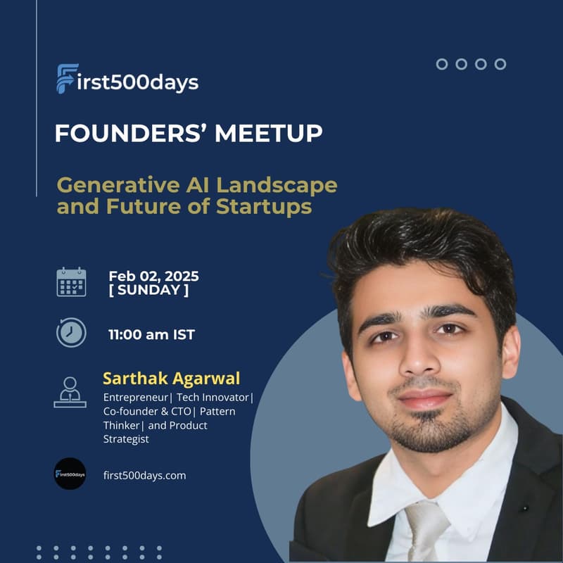 Cover Image for Founders' Meetup – Generative AI Landscape and Future of Startups