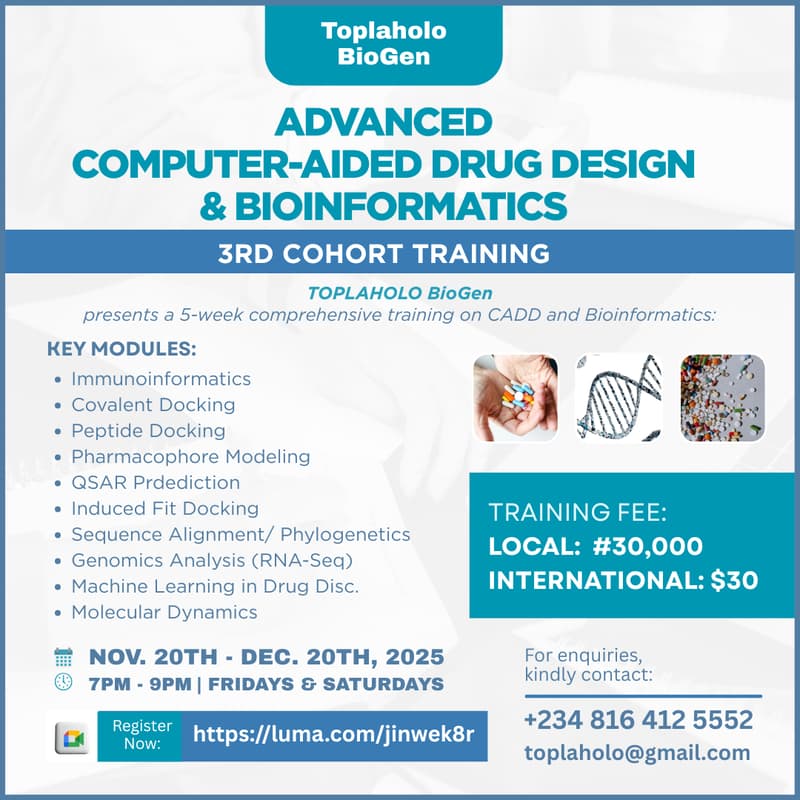 Cover Image for Advanced CADD & Bioinformatics Training