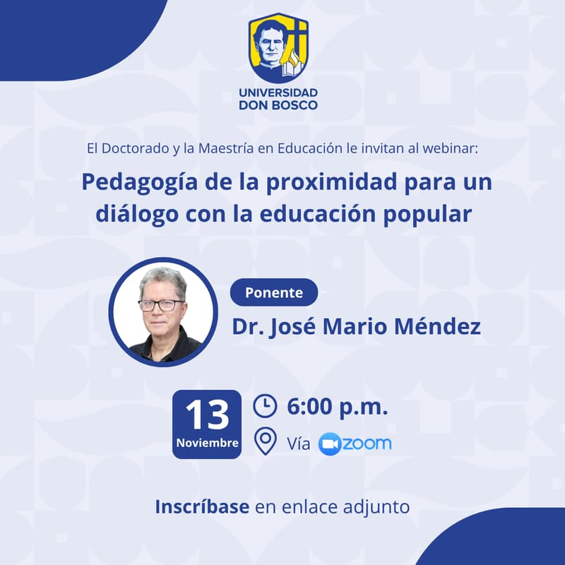 Cover Image for Webinar: Pedagogía de la proximidad para un diálogo con la educación popular