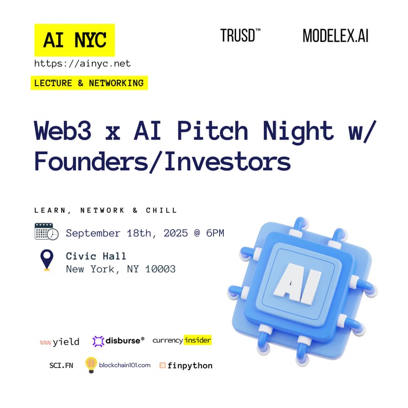 Cover Image for Web3 x AI Pitch Night w/ Founders/Investors