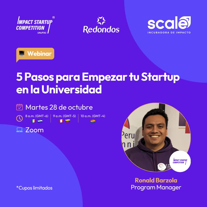Cover Image for Webinar: 5 Pasos para Empezar tu Startup en la Universidad