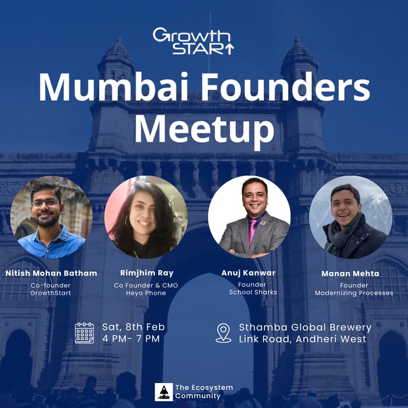 Cover Image for GrowthStart Mumbai Founders Meetup