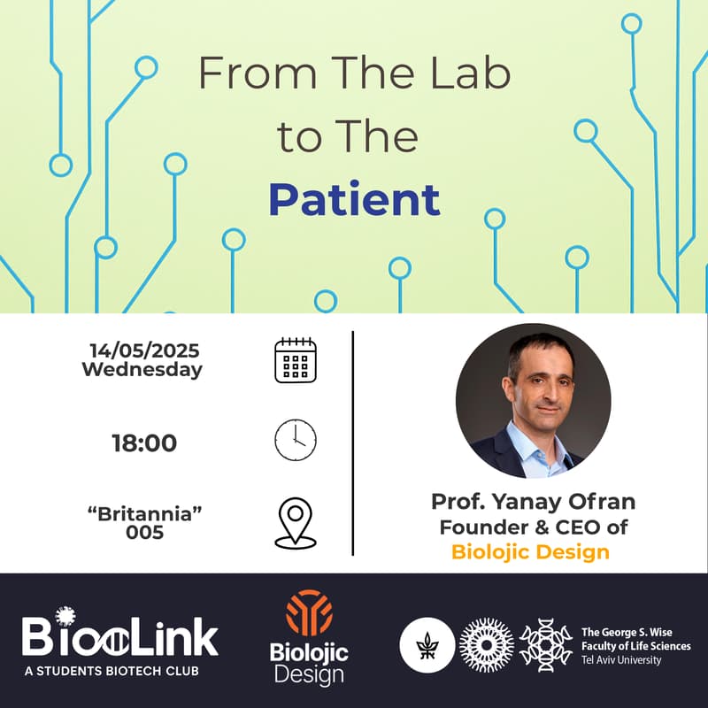 Cover Image for BioLink x Prof. Yanay Ofran – From the Lab to the Patient