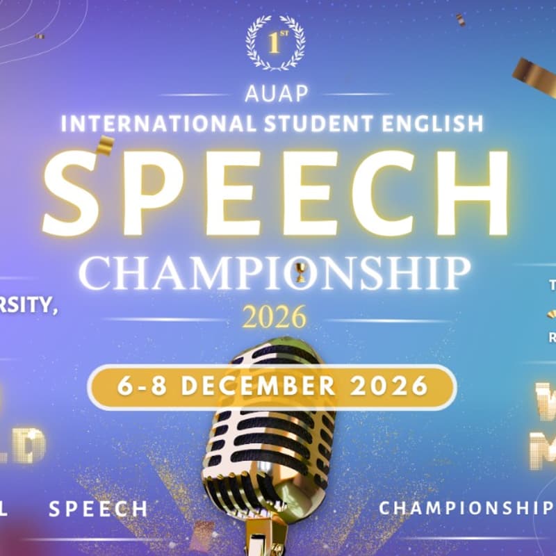 ภาพปกสำหรับ 1st AUAP International Student English Speech Championship 2026 and Awards
