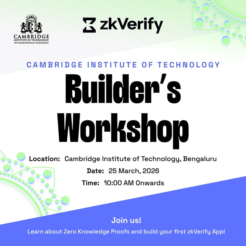 Cover Image for zkVerify Builder's Workshop | CIT, Bengaluru