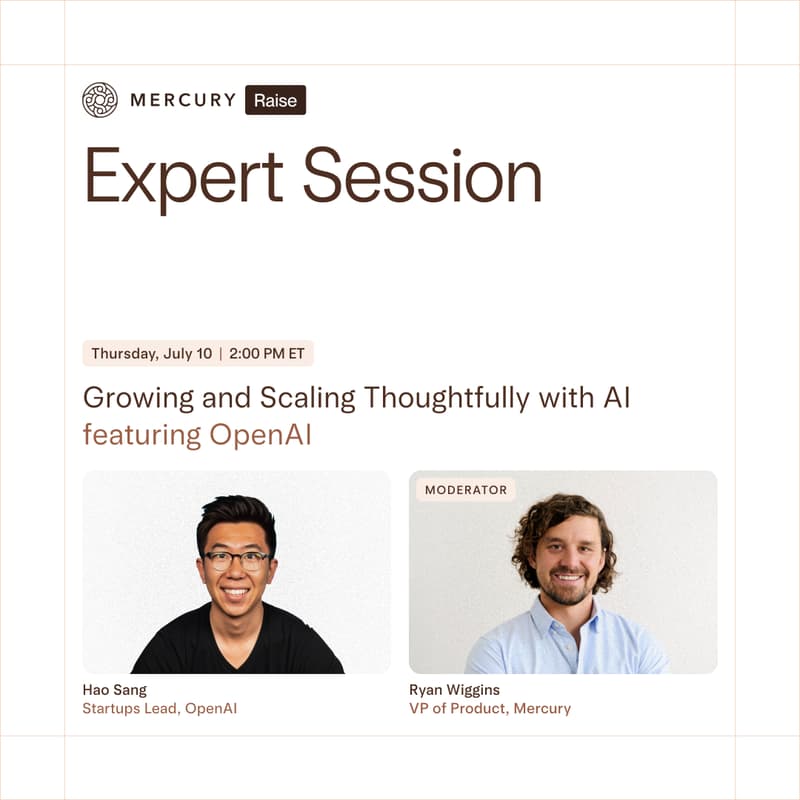 Cover Image for Expert Session: Growing and Scaling Thoughtfully with AI with Hao Sang (Startups Lead, OpenAI)