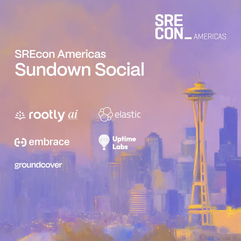 Cover Image for SREcon Americas Sundown Social w/ Rootly AI, Elastic, Uptime Labs, Embrace, & groundcover