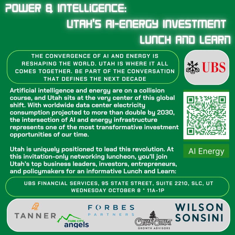 Cover Image for Power & Intelligence: Utah’s AI–Energy Investment Lunch and Learn