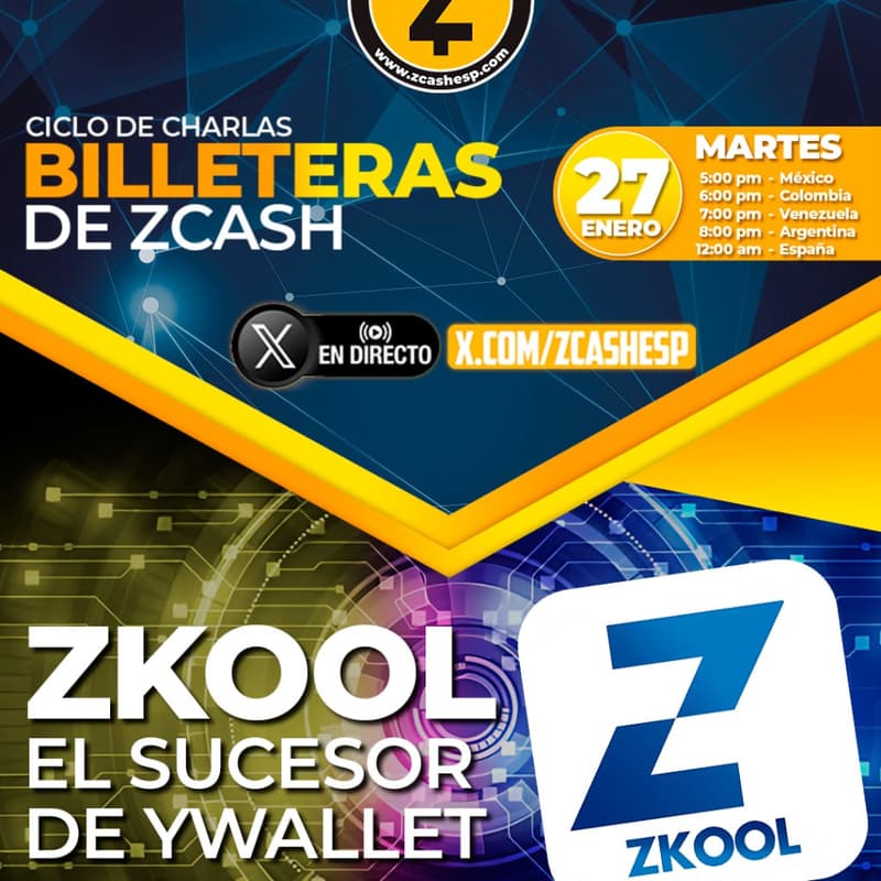 Cover Image for 📢 Ciclo de Billeteras Zcash 2026 - CONOCIENDO ZKOOL