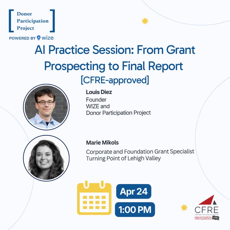 Cover Image for AI Practice Session: From Grant Prospecting to Final Report [CFRE-approved]