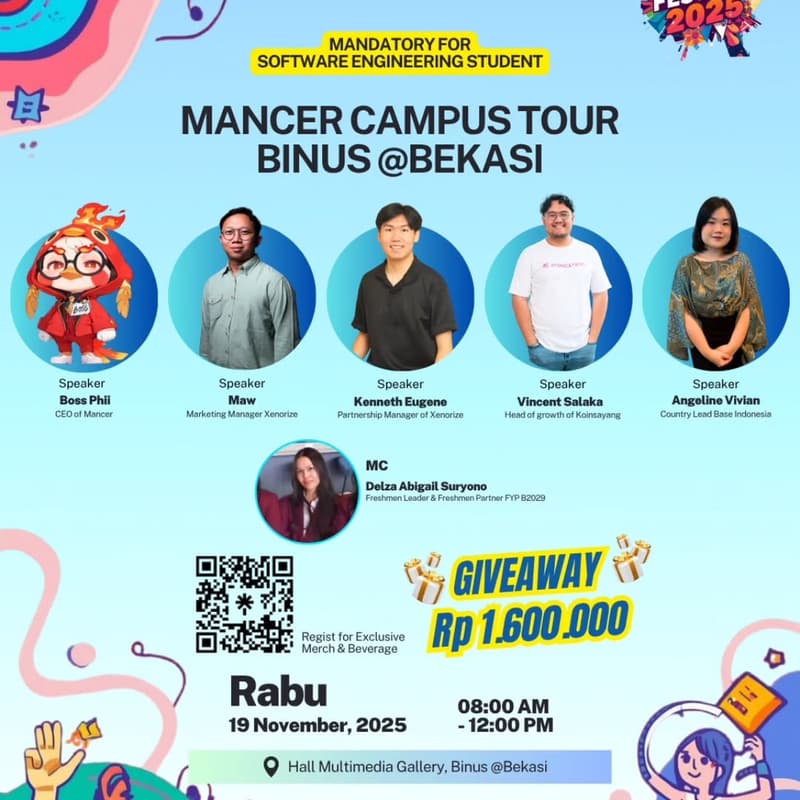 Cover Image for MANCER CAMPUS TOUR - BINUS @BEKASI