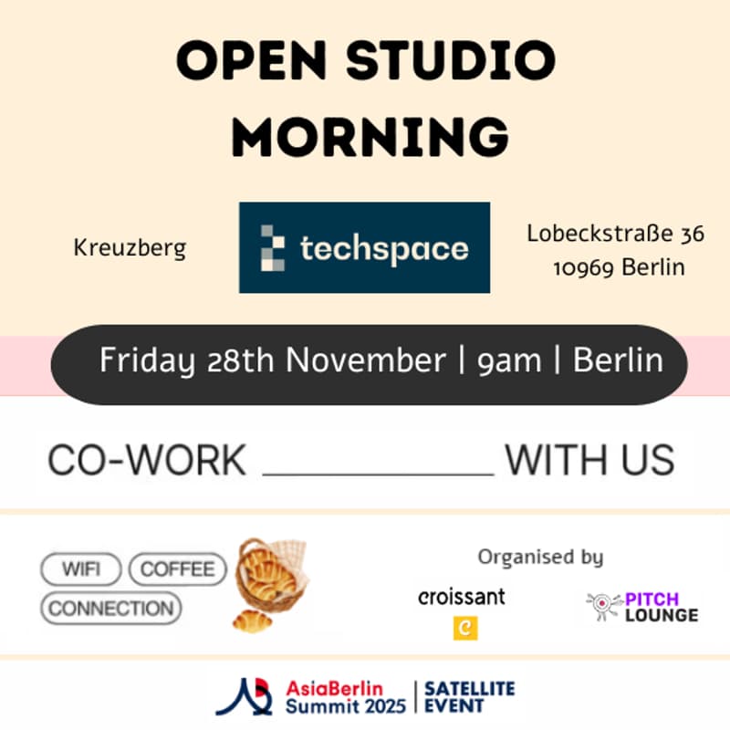 Cover Image for Co-Working Morning Meetup with Croissant x Pitch Lounge (Official AsiaBerlin Summit 2025 Satellite Event)