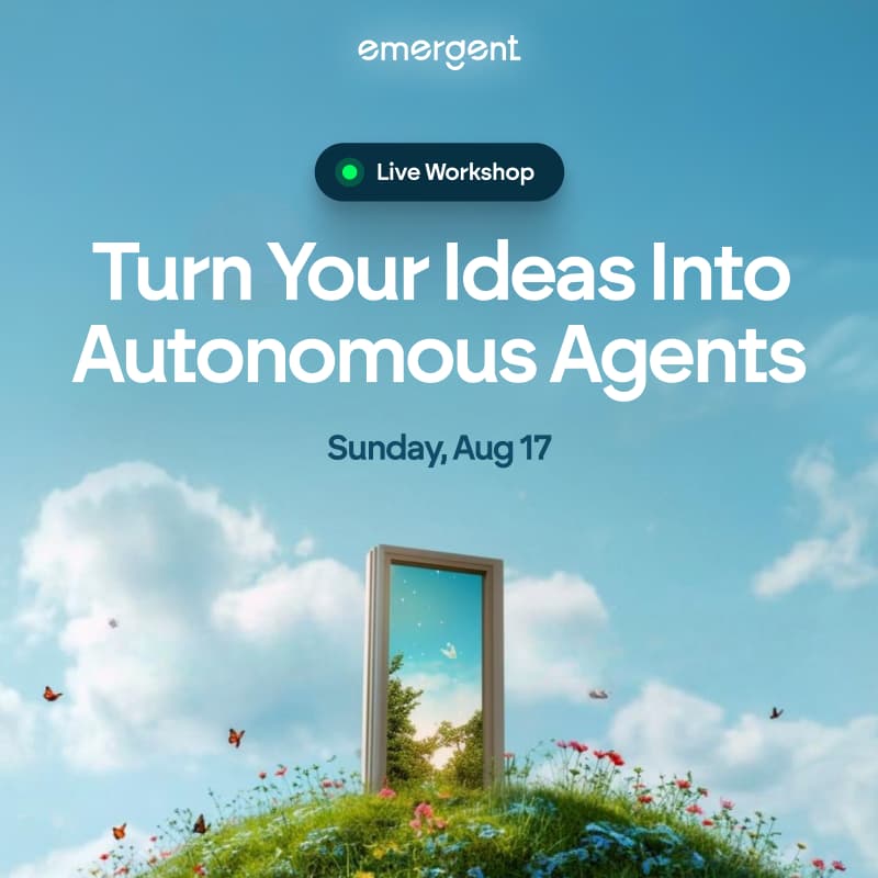 Cover Image for AI Agent workshop with Emergent