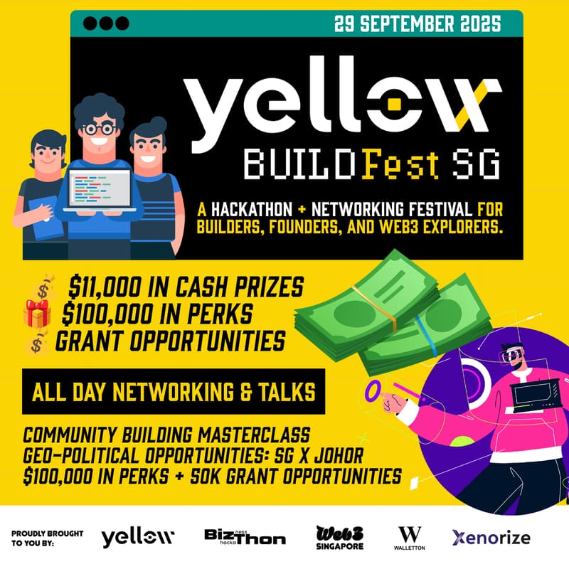 Cover Image for Yellow BuildFest SG -  Where Ideas Become Startups  ⚡ Hackathon + Networking Festival by BizThon