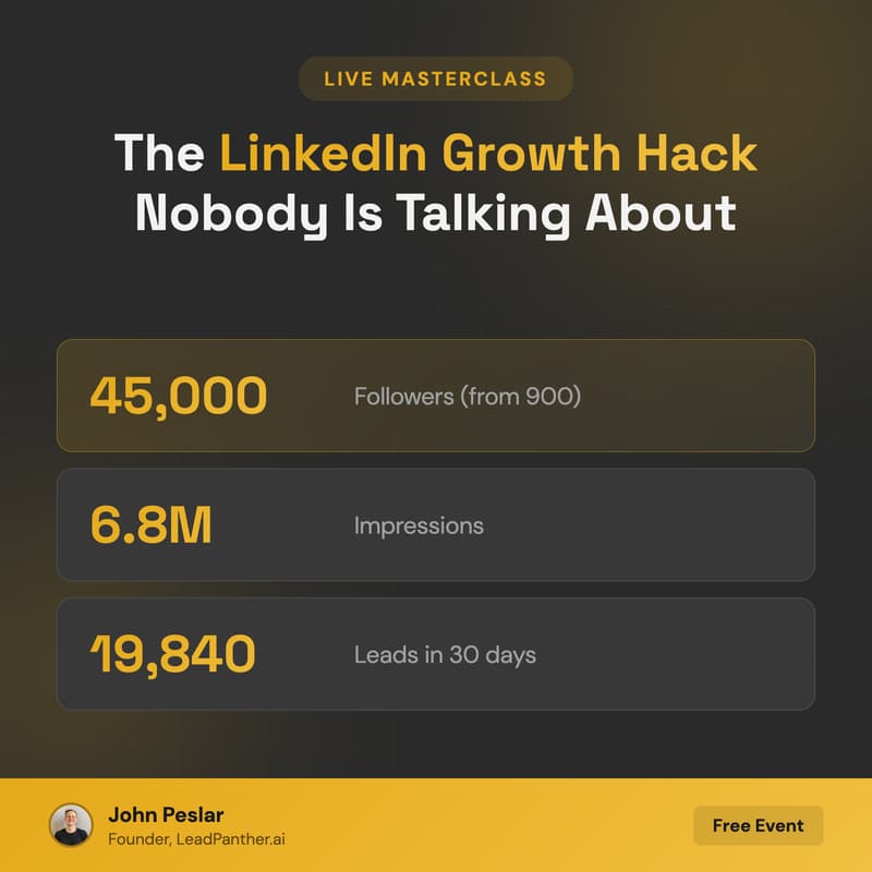 Cover Image for The LinkedIn Growth Hack: How I Went From 900 to 45,000 Followers in 8 Months (Without Ads or Engagement Pods)
