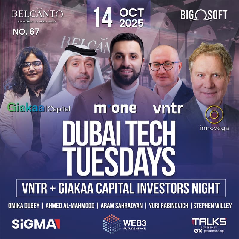 Cover Image for Dubai Tech Tuesdays No. 67 - VNTR + Giakaa Capital Investors Night