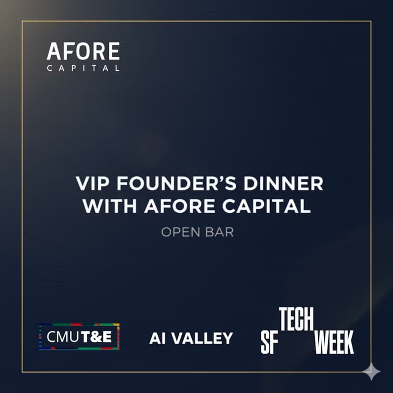 Cover Image for VIP Founder's Dinner w/ Afore Capital | #SFTechWeek #CMUT&E [REGISTER ON PARTIFUL]