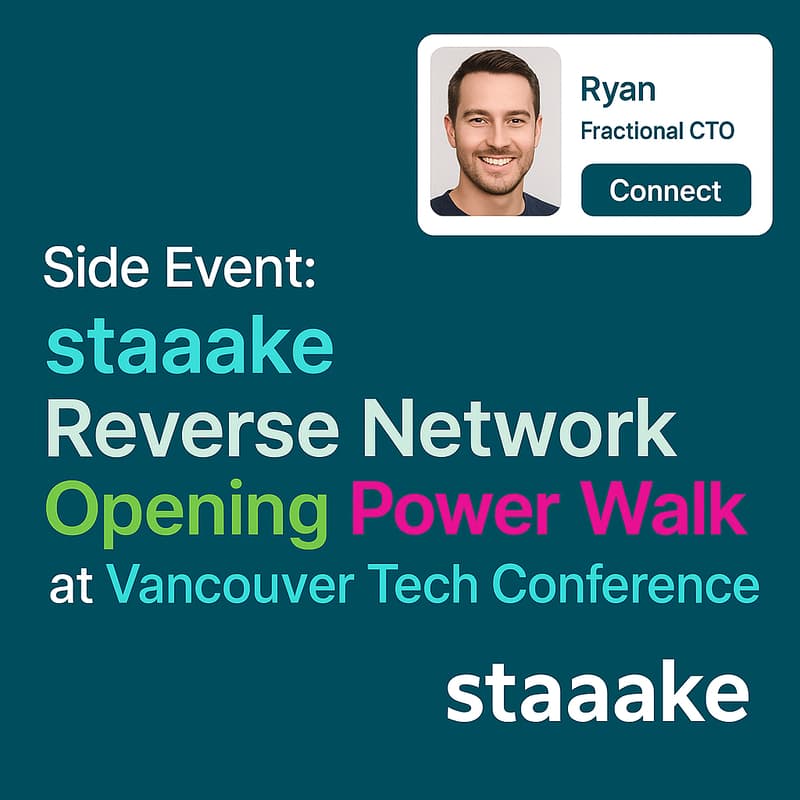 Cover Image for Side Event: staaake Reverse Network Opening Power Walk at Vancouver AI/Tech Conference