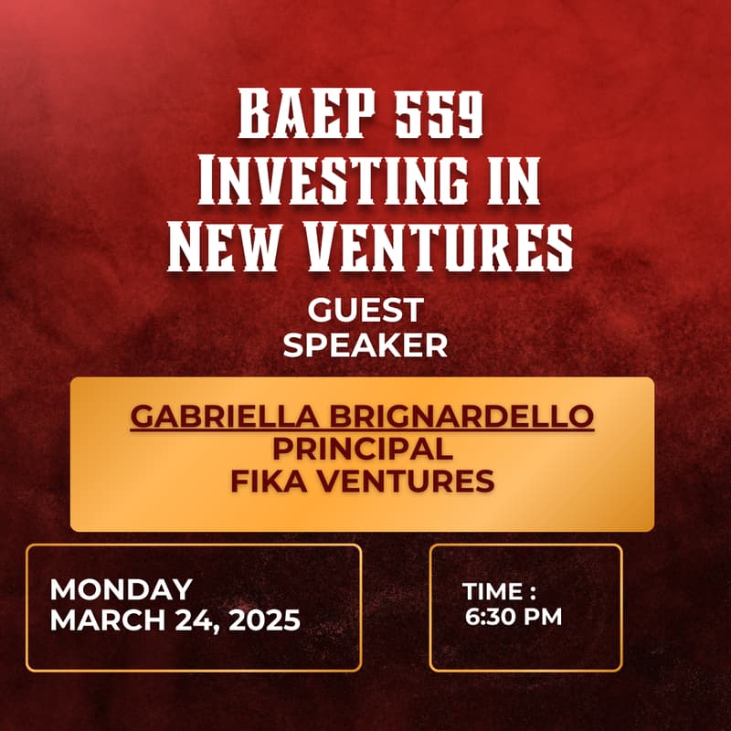 Cover Image for BAEP 559 Guest Speaker Series