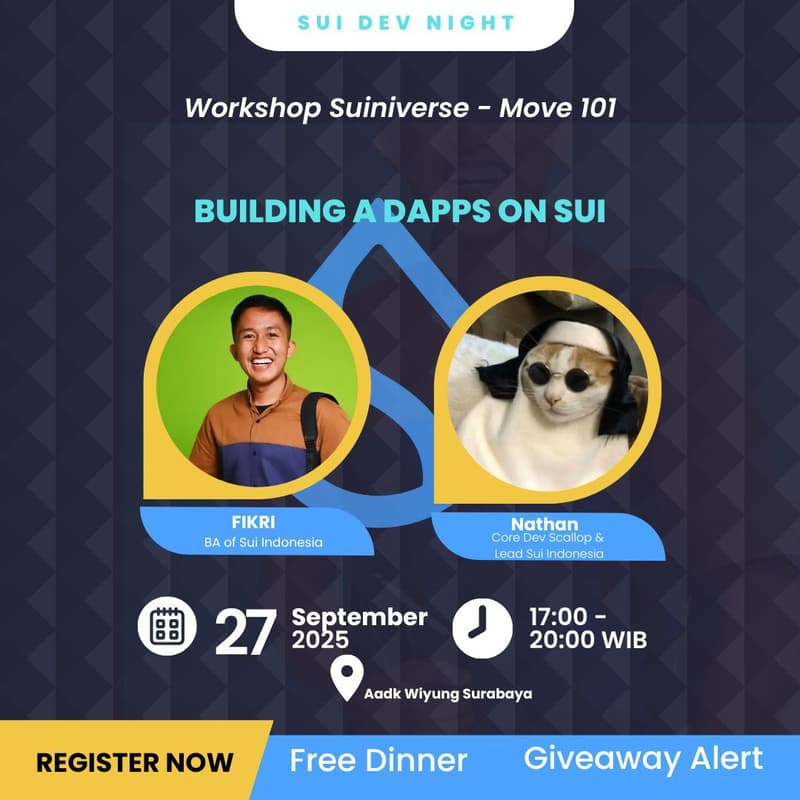 Cover Image for Sui Dev Workshop Surabaya: Building a dApps On Sui