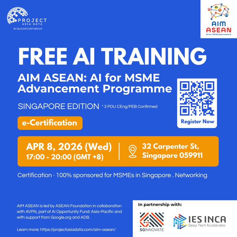 Cover Image for AI Training for Businesses – AIM ASEAN Certification Programme (Full Programme) X SGInnovate & IES-INCA