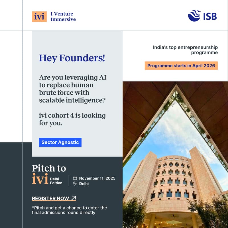 Cover Image for Pitch to ivi - Delhi edition | Nov 11, 2025 | 10:00 AM - 3:00 PM