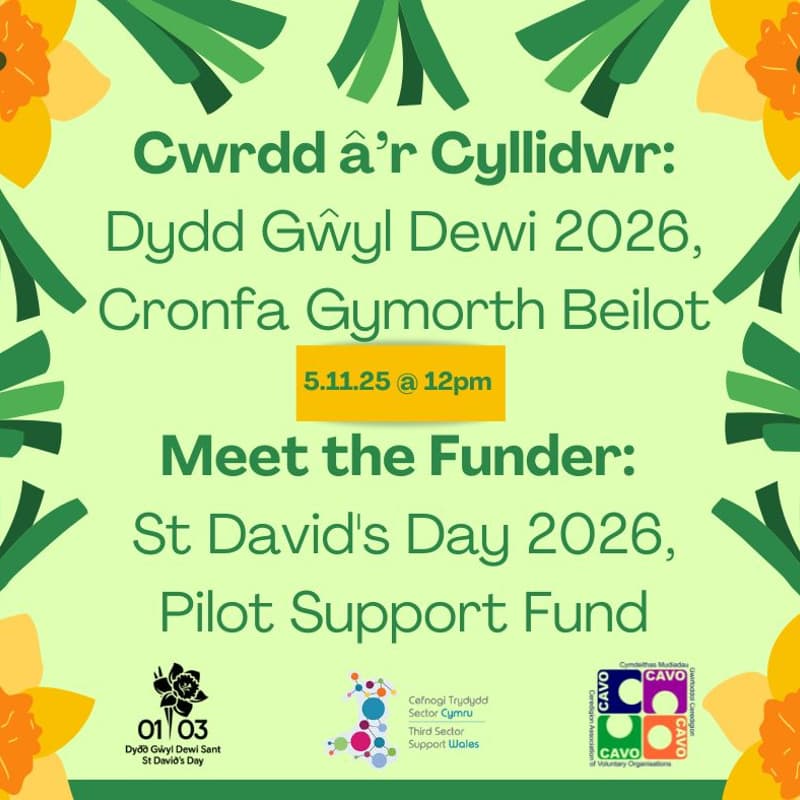 Cover Image for Cwrdd â’r Cyllidwr: Dydd Gŵyl Dewi 2026 - Meet the Funder: St David's Day 2026