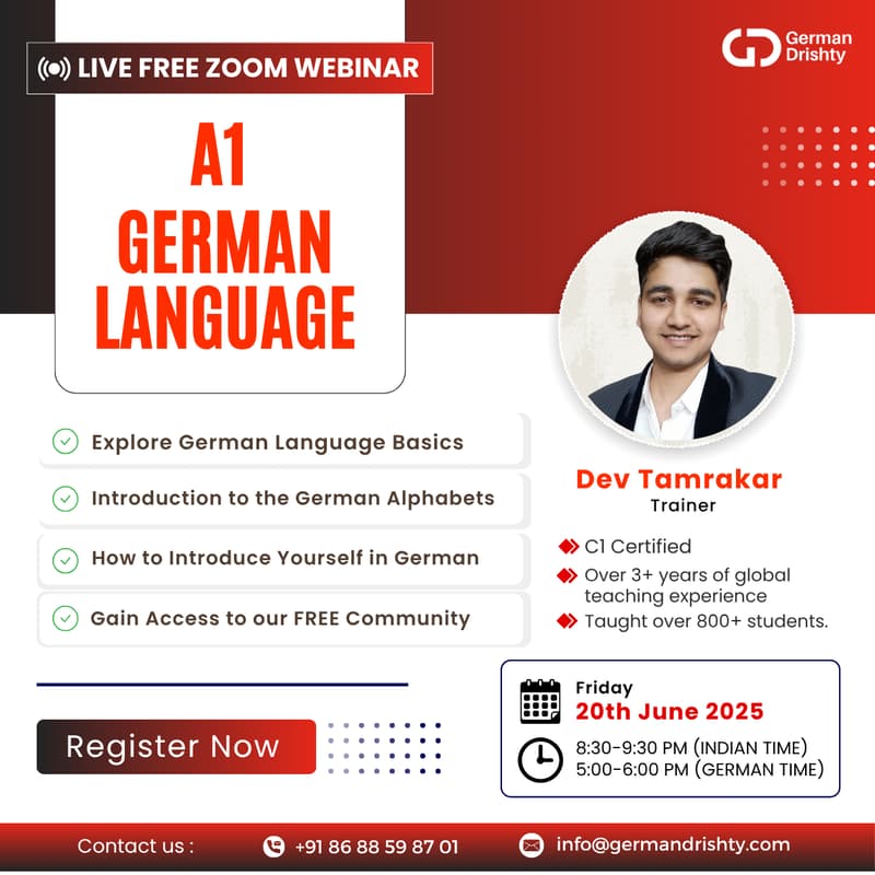 Cover Image for Free A1 German Language Webinar