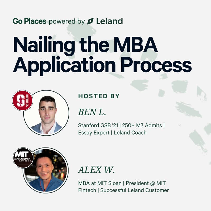 Cover Image for Go Places Powered by Leland: Nailing the MBA Application Process