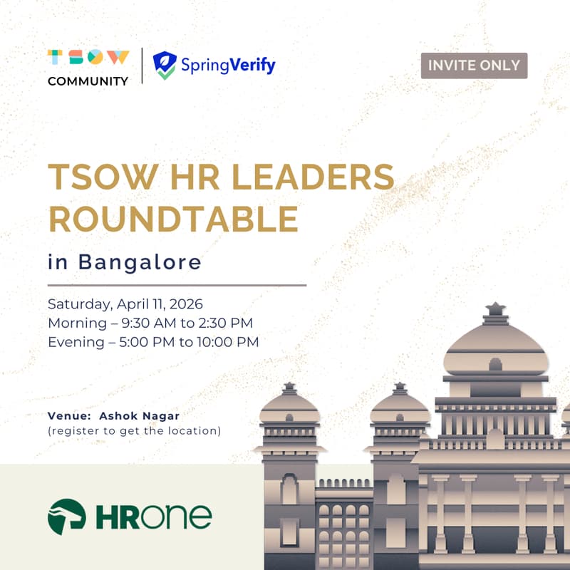 Cover Image for TSOW HR Leaders Roundtable in Bangalore