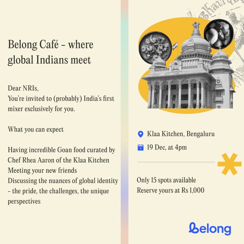 Cover Image for Belong Cafe - where global Indians meet