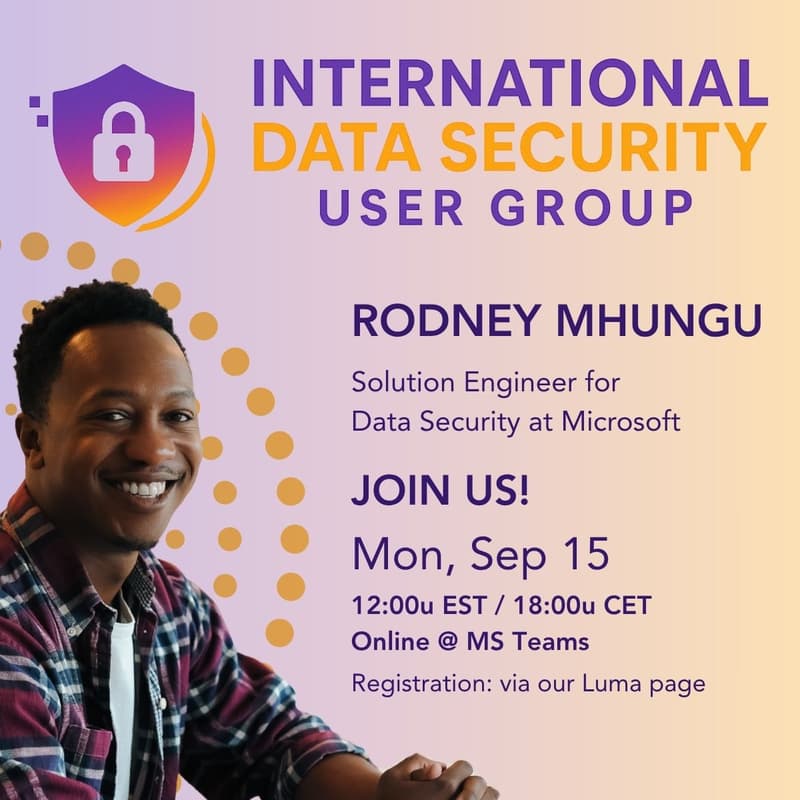 Cover Image for September Session | Intl Data Security User Group
