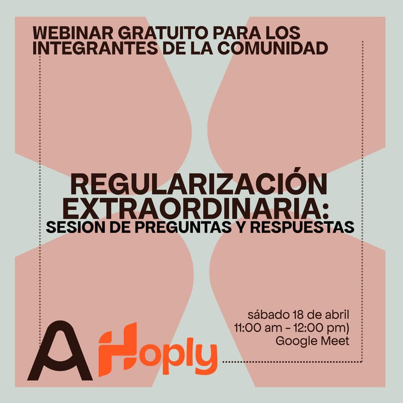 Cover Image for Webinar gratuito sobre la regularización: Sesión de preguntas y respuestas – Hoply x Altea