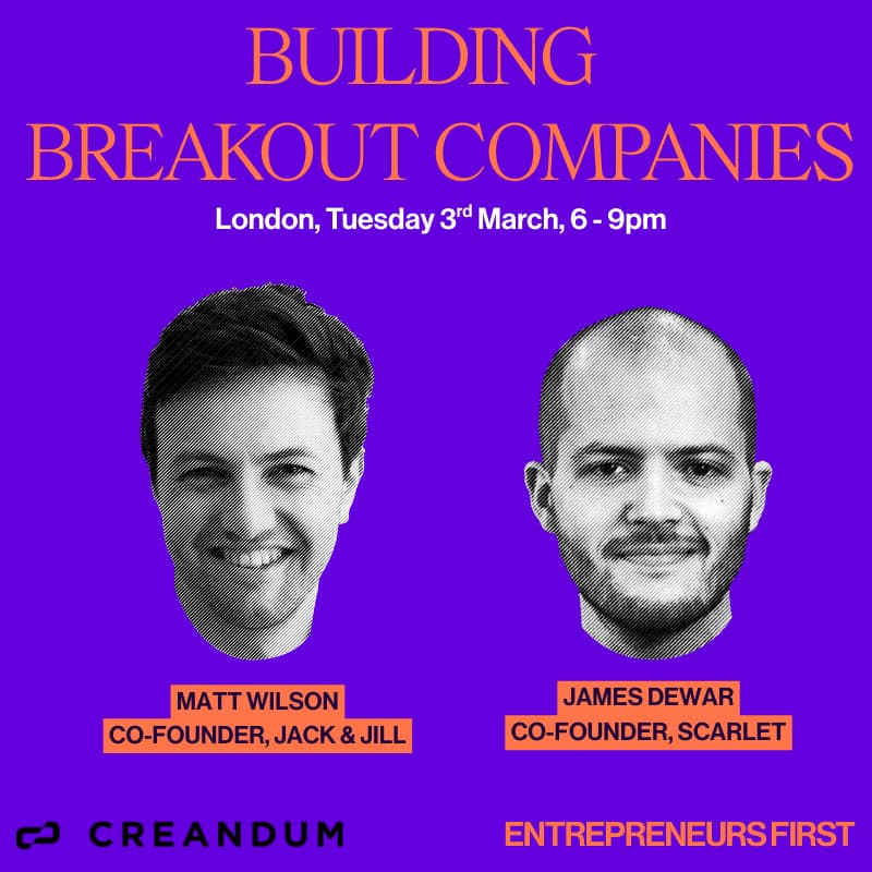 Cover Image for Building Breakout Companies: Creandum X Jack&Jill + Scarlet