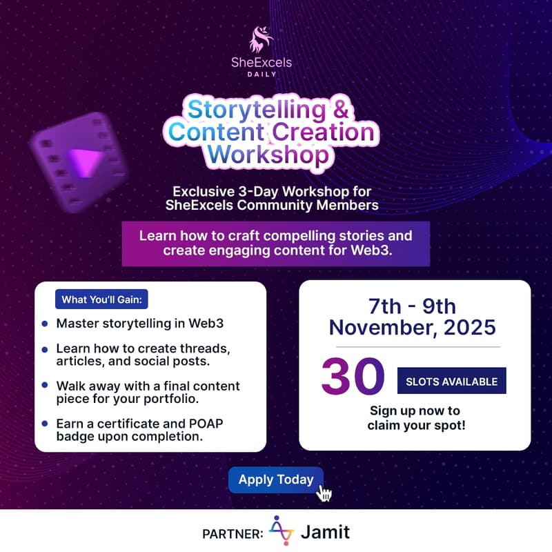 Cover Image for Storytelling & Content Creation Workshop (Exclusive to SheExcels Members)