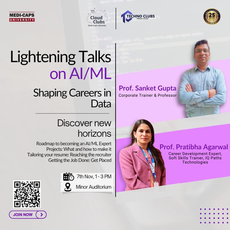 Cover Image for Lighting Talks On AI/Ml  - AWS Cloud Club Medicaps University