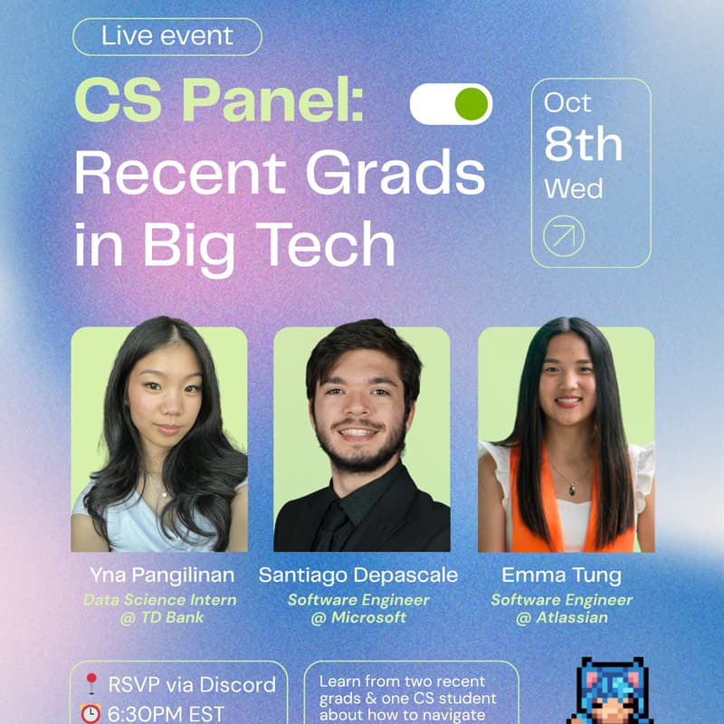 Cover Image for CS Panel: Recent Grads in Big Tech