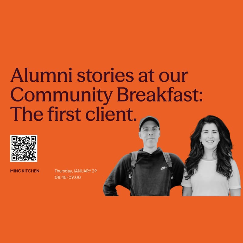 Cover Image for Community Breakfast with Alumni Stories: The first Client
