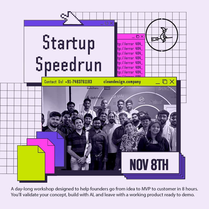 Cover Image for Startup Speedrun: 1 day workshop to go from idea to MVP to customer