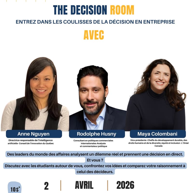 Cover Image for The Decision Room 1ere Édition - Panel & Cocktail de réseautage