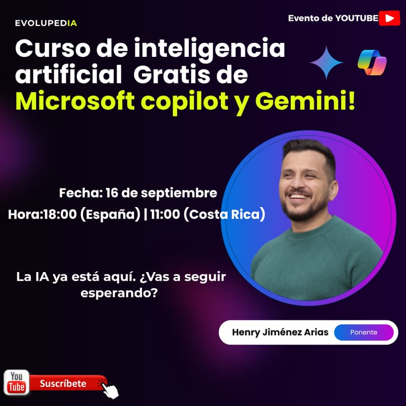 🚀Curso de inteligencia artificial GRATIS de Microsoft copilot y Gemini ...