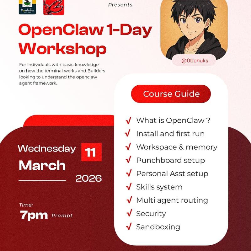 Cover Image for OpenClaw 1-Day Workshop (Crash Course)